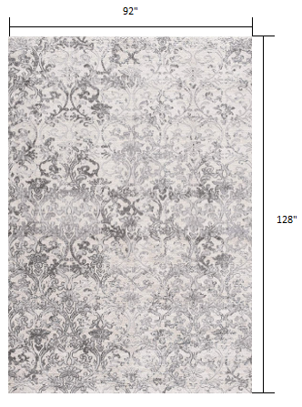 5' X 8' Cream Toile Power Loom Area Rug