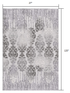 10' Gray Damask Power Loom Runner Rug