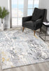 5' X 7' Gray Abstract Power Loom Area Rug