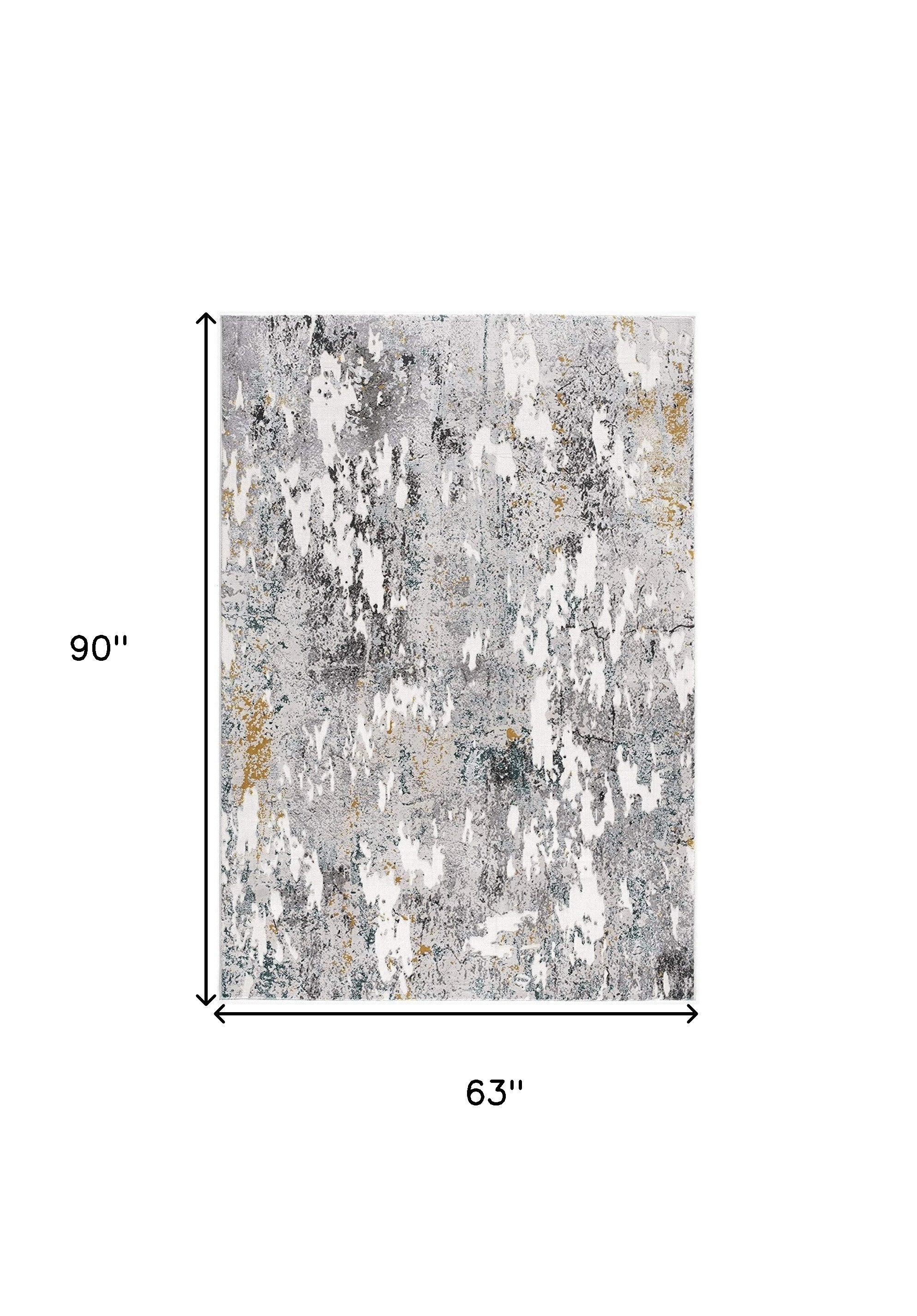 8' X 10' Gray Abstract Power Loom Area Rug