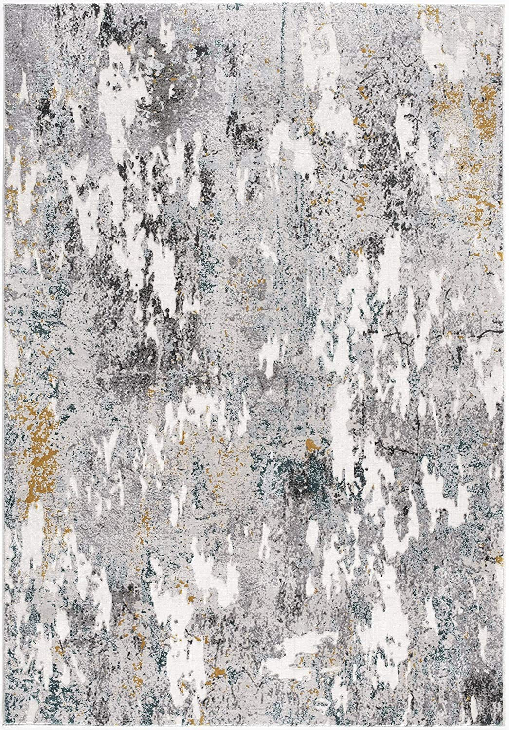 8' X 10' Gray Abstract Power Loom Area Rug