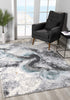 5' X 7' Gray Abstract Power Loom Area Rug