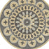 4’ Round Gray Floral Bloom Area Rug