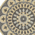 4’ Round Gray Floral Bloom Area Rug