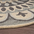 4’ Round Gray Floral Bloom Area Rug