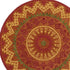 4’ Round Orange Decorative Area Rug