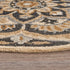 6' Black and Tan Round Wool Floral Medallion Hand Tufted Area Rug