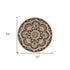 6' Black and Tan Round Wool Floral Medallion Hand Tufted Area Rug