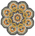 4’ Round Gray And Gold Floret Area Rug