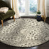 4’ Round Gray Decorative Waves Area Rug