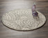 4’ Round Gray Decorative Waves Area Rug