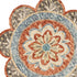 4’ Round Orange Scalloped Edge Area Rug