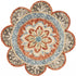 4' Blue Round Wool Floral Hand Tufted Area Rug