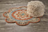 4' Blue Round Wool Floral Hand Tufted Area Rug