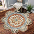 4’ Round Orange Scalloped Edge Area Rug