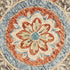 4' Blue Round Wool Floral Hand Tufted Area Rug