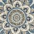 4’ Round Blue Modern Floral Area Rug