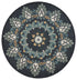 6’ Round Black Floral Paradise Area Rug