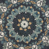 6’ Round Black Floral Paradise Area Rug