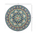 6' Blue And Green Round Wool Floral Hand Tufted Area Rug