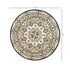 6' Gray And Black Round Wool Floral Dhurrie Handmade Area Rug