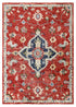 5’ X 7’ Red And Blue Floral Medallion Area Rug