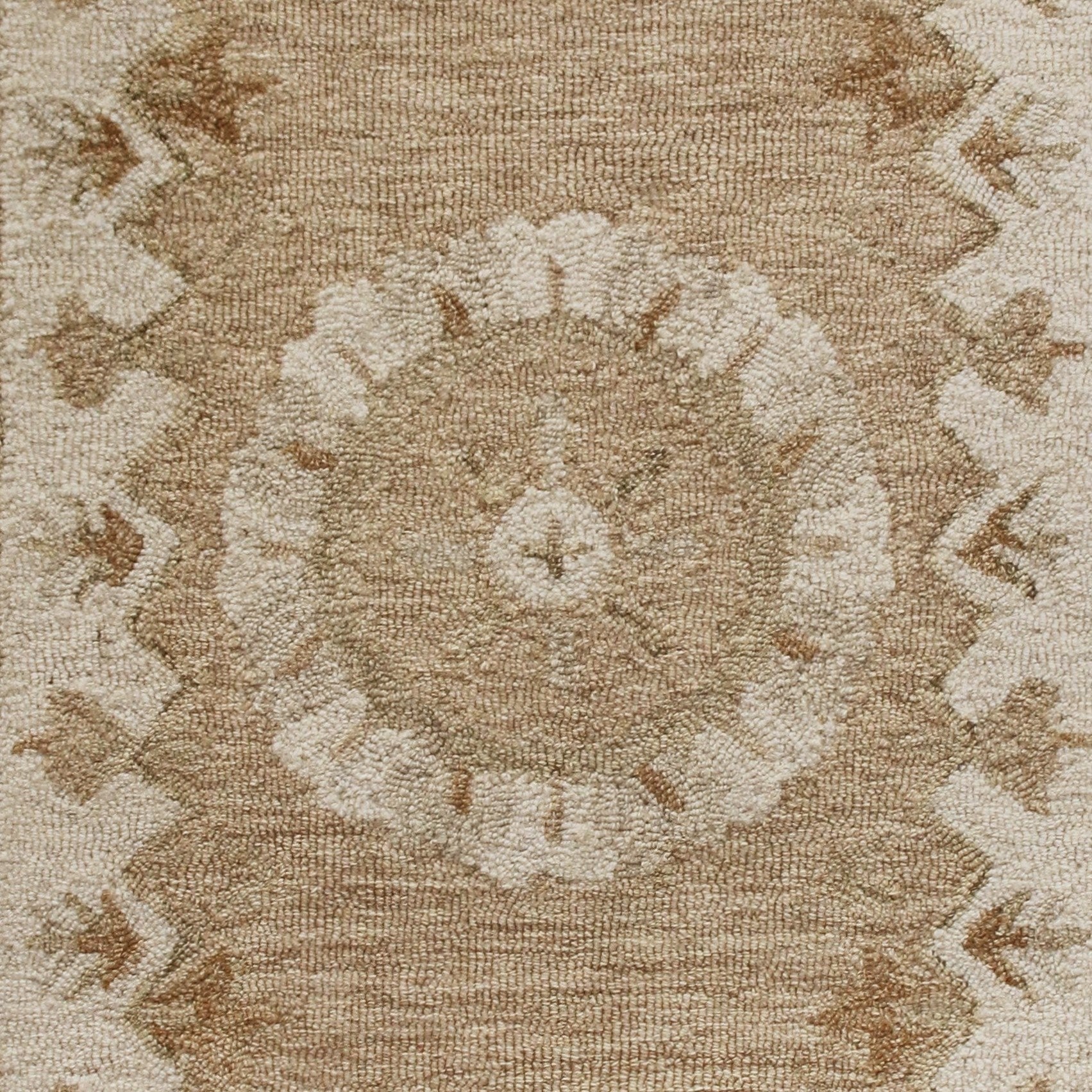 2’ X 4’ Tan Retro Modern Medallion Hearth Rug