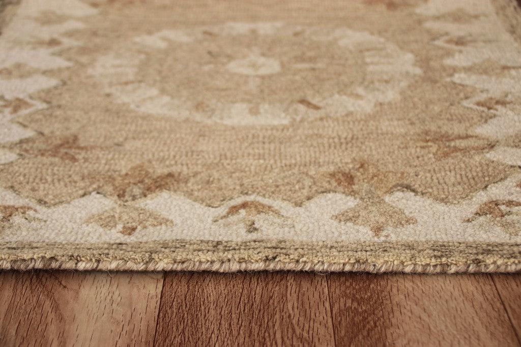 2’ X 4’ Tan Retro Modern Medallion Hearth Rug