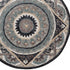 3’ Round Gray Geometric Medallion Area Rug