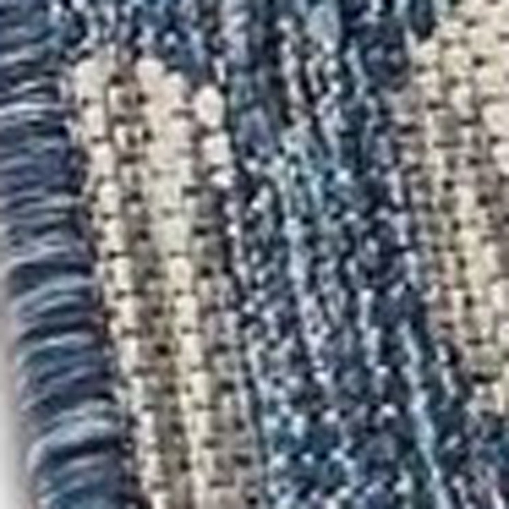 5' X 7' Blue And Gray Indoor Outdoor Area Rug