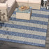 2' X 3' Blue And Gray Striped Indoor Outdoor Area Rug