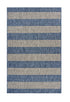 5' X 7' Blue And Gray Striped Indoor Outdoor Area Rug