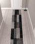 10' Gray Checkered Power Loom Runner Rug