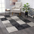 10' Gray Checkered Power Loom Runner Rug