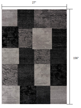 5' X 7' Gray Checkered Dhurrie Area Rug