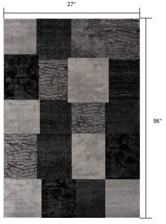 5' X 7' Gray Checkered Dhurrie Area Rug