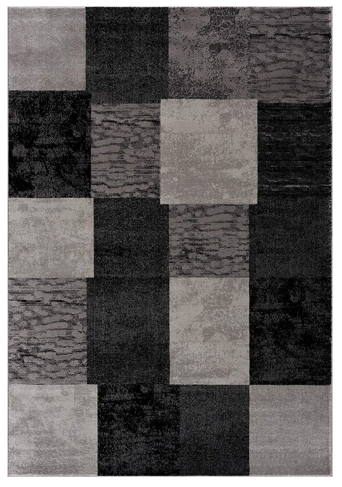 5' X 7' Gray Checkered Dhurrie Area Rug