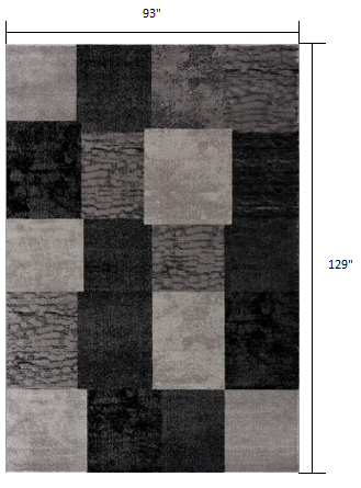 5' X 7' Gray Checkered Dhurrie Area Rug