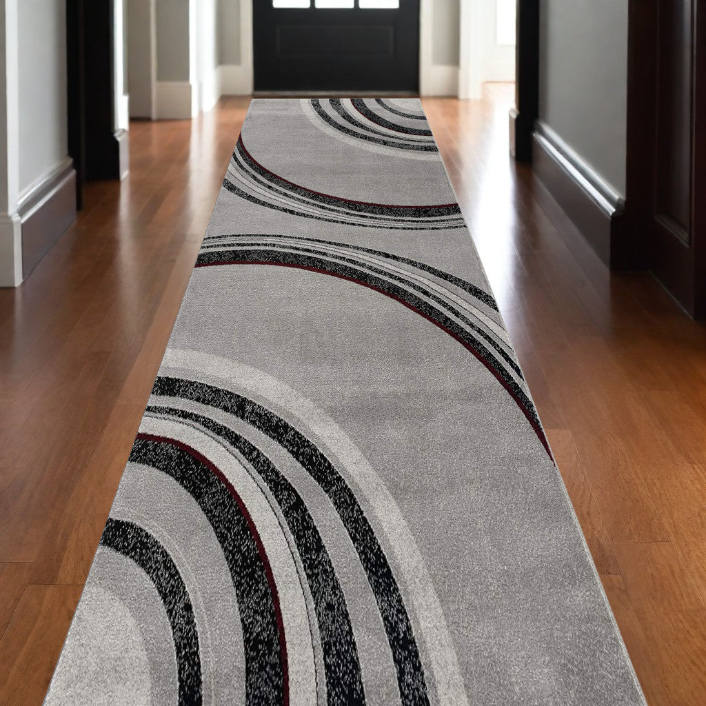 6' X 9' Gray Abstract Dhurrie Area Rug