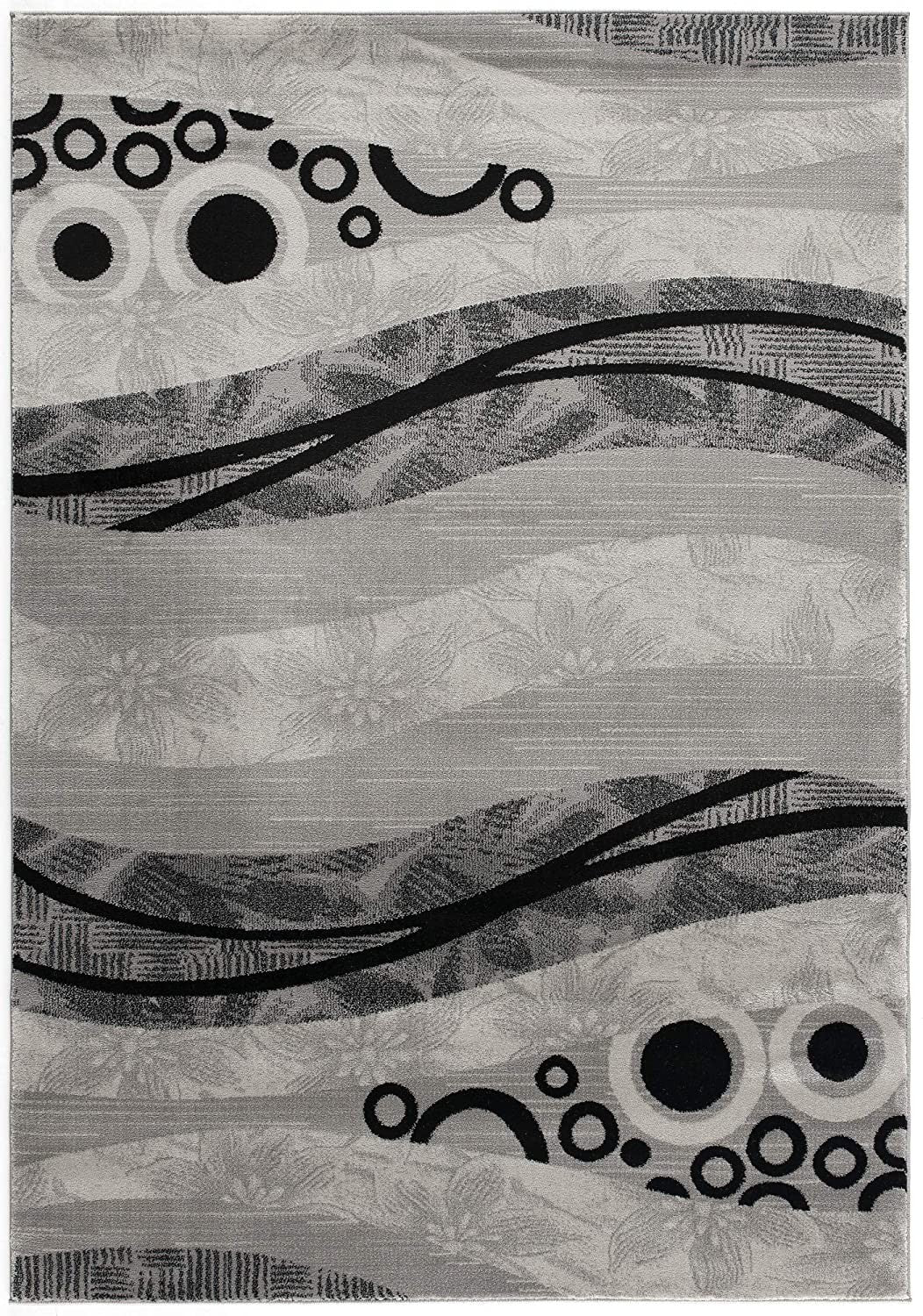 8' X 10' Gray Abstract Dhurrie Area Rug