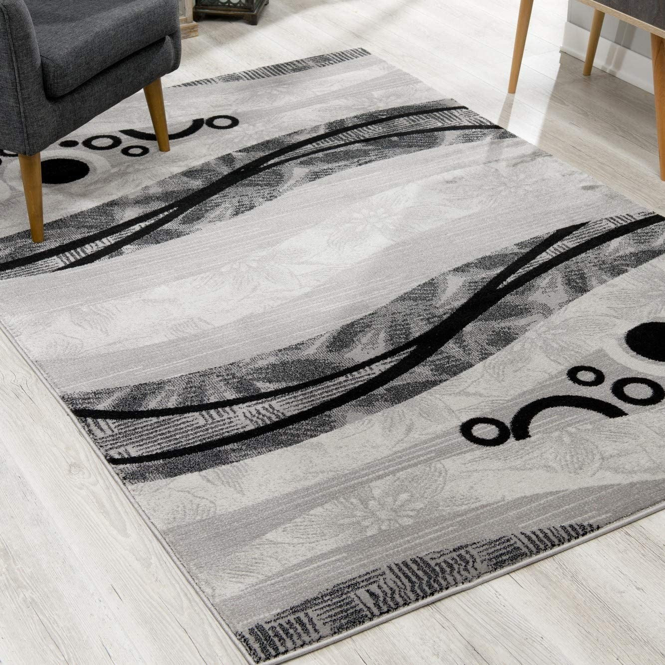 8' X 10' Gray Abstract Dhurrie Area Rug