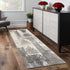 2' X 4' Gray Damask Dhurrie Area Rug