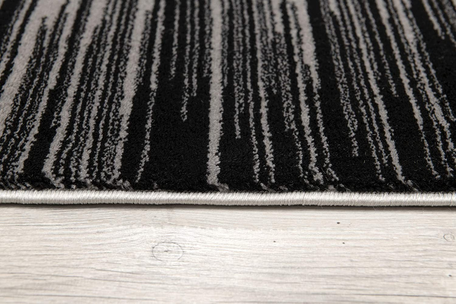 6' X 9' Black Abstract Dhurrie Area Rug