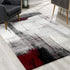 7’ X 9’ Gray And Burgundy Abstract Area Rug