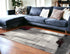 7’ X 9’ Gray And Burgundy Abstract Area Rug