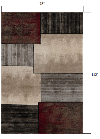 6' X 9' Brown Abstract Dhurrie Area Rug