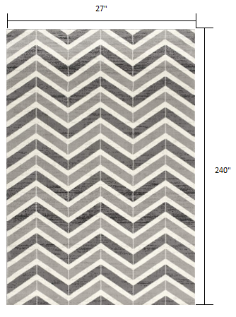 3' X 5' Gray Chevron Power Loom Area Rug