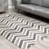 3' X 5' Gray Chevron Power Loom Area Rug