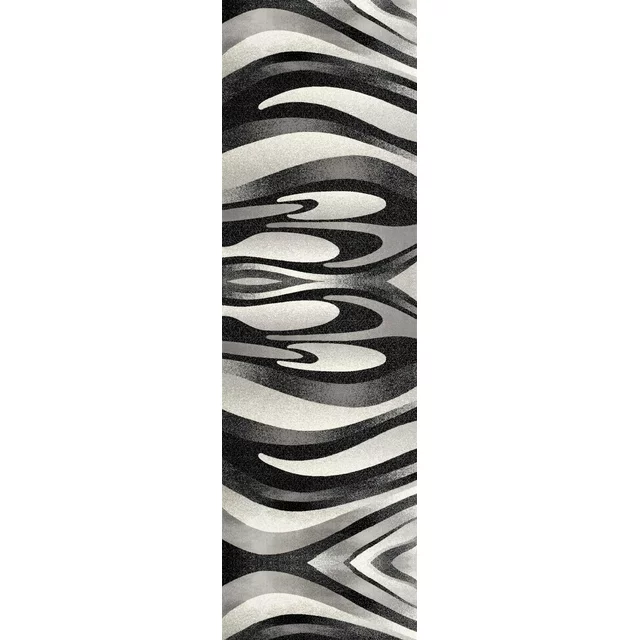 5' X 7' Gray Abstract Dhurrie Area Rug