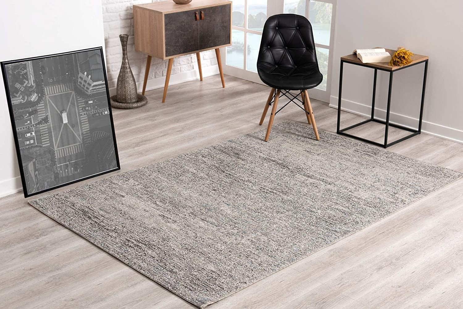 3’ X 5’ Blue And Gray Distressed Area Rug